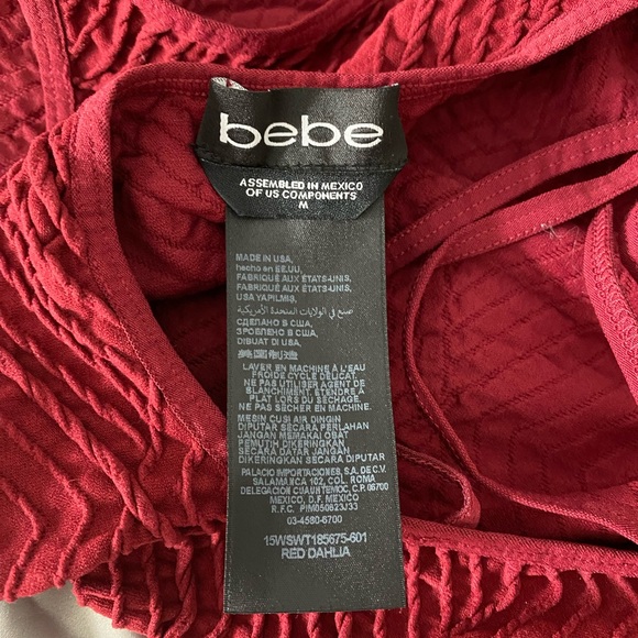 Red Bebe Top criss cross open back bodysuit M - Picture 3 of 3